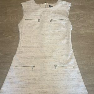 White & Gray dress with zipper design